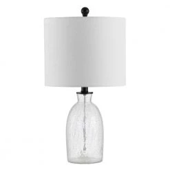 Nakula 23 in. Clear Table Lamp with White Shade by Safavieh