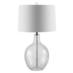 Nadine 26 in. Clear Table Lamp with White Shade by Safavieh
