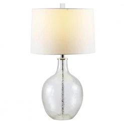 Nadine 26 in. Clear Table Lamp with White Shade by Safavieh -Safavieh Sales clear safavieh table lamps tbl4259a c3 1000