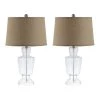 Amby 24 in. Clear Table Lamp with White Shade (Set of 2) by Safavieh