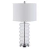 Peli 26.5 in. Clear Table Lamp with White Shade by Safavieh