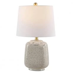 Brixton 23 in. Cream/Blue Table Lamp with White Shade by Safavieh -Safavieh Sales cream blue safavieh table lamps tbl4356a c3 1000