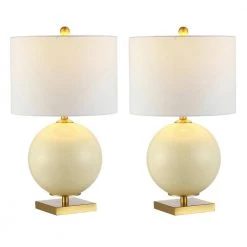 Anina 24 in. Cream Table Lamp with White Shade (Set of 2) by Safavieh -Safavieh Sales cream safavieh table lamps tbl4311a set2 c3 1000