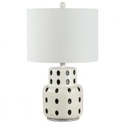 Kencia 22.25 in. Cream Table Lamp with White Shade by Safavieh