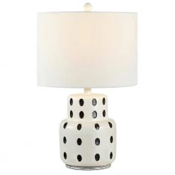 Kencia 22.25 in. Cream Table Lamp with White Shade by Safavieh -Safavieh Sales cream safavieh table lamps tbl4375a c3 1000