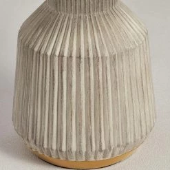 21 in. Creamy White Ribbed Table Lamp with White Shade by Kawoti -Safavieh Sales creamy white kawoti table lamps 21052 44 1000