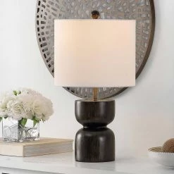 Lastra 20.5 in. Dark Brown Table Lamp with White Shade by Safavieh 7 Lastra 20.5 in. Dark Brown Table Lamp with White Shade by Safavieh -Safavieh Sales dark brown safavieh table lamps tbl4381a 31 1000