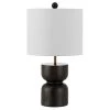Lastra 20.5 in. Dark Brown Table Lamp with White Shade by Safavieh