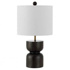 Lastra 20.5 in. Dark Brown Table Lamp with White Shade by Safavieh
