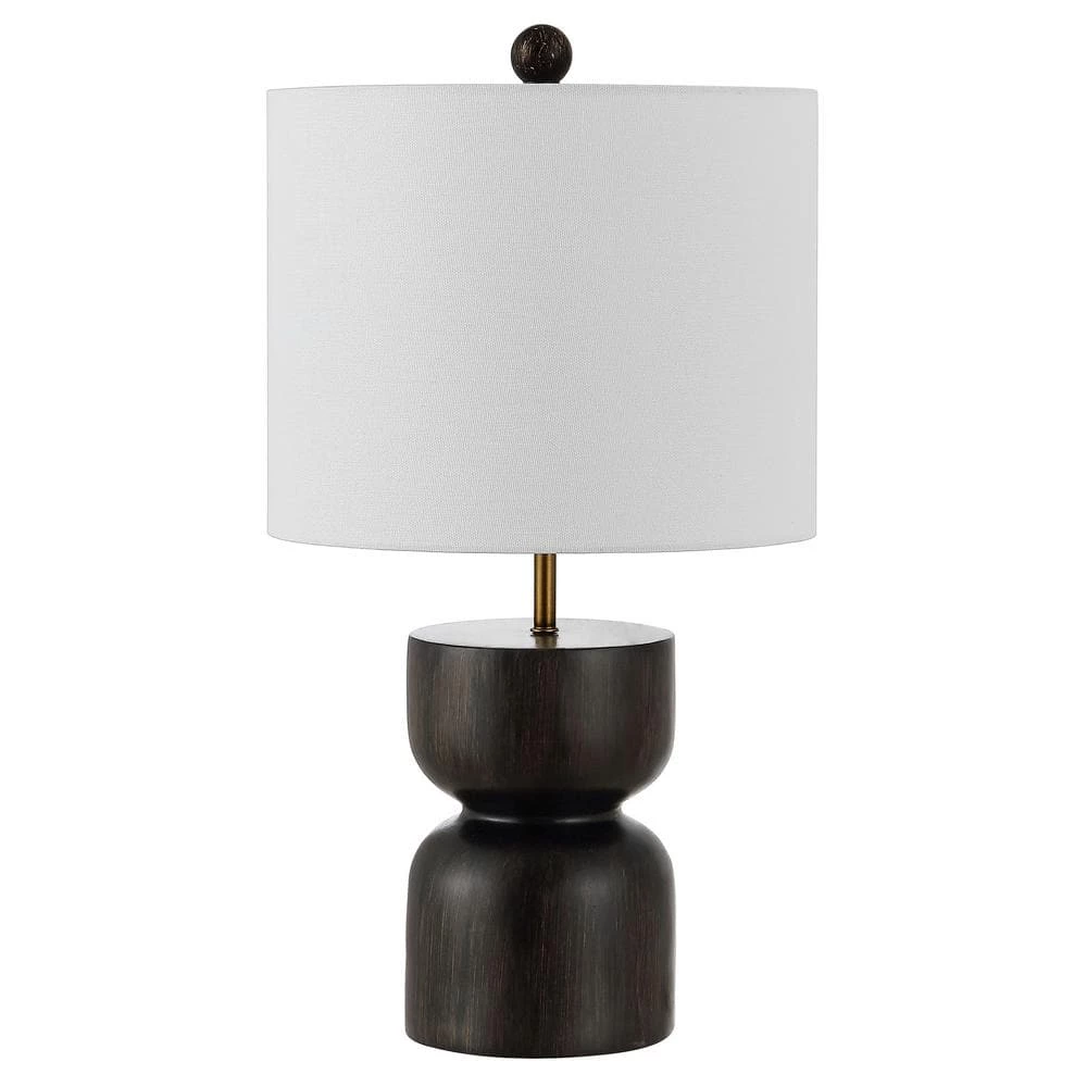 Lastra 20.5 in. Dark Brown Table Lamp with White Shade by Safavieh 1 Lastra 20.5 in. Dark Brown Table Lamp with White Shade by Safavieh