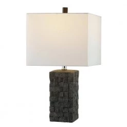 Jayden 22. 5 in. Dark Gray Table Lamp with White Shade (Set of 2) by Safavieh -Safavieh Sales dark gray safavieh table lamps tbl4336a set2 1f 1000