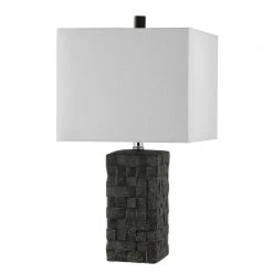 Jayden 22. 5 in. Dark Gray Table Lamp with White Shade (Set of 2) by Safavieh -Safavieh Sales dark gray safavieh table lamps tbl4336a set2 44 1000