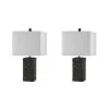 Jayden 22. 5 in. Dark Gray Table Lamp with White Shade (Set of 2) by Safavieh
