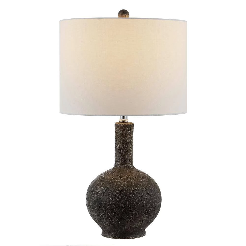 Carser 25 in. Dark Gray Table Lamp with White Shade by Safavieh 3 Carser 25 in. Dark Gray Table Lamp with White Shade by Safavieh - Image 3