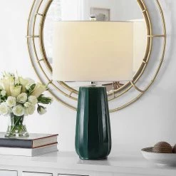 Yani 24.5 in. Dark Green Table Lamp with White Shade by Safavieh 7 Yani 24.5 in. Dark Green Table Lamp with White Shade by Safavieh -Safavieh Sales dark green safavieh table lamps tbl4361a 31 1000