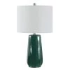 Yani 24.5 in. Dark Green Table Lamp with White Shade by Safavieh