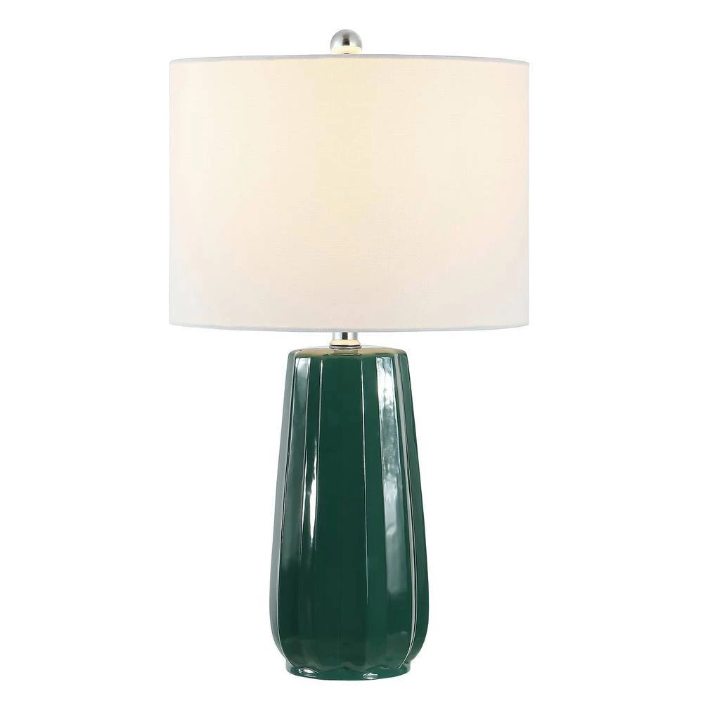 Yani 24.5 in. Dark Green Table Lamp with White Shade by Safavieh 3 Yani 24.5 in. Dark Green Table Lamp with White Shade by Safavieh - Image 3