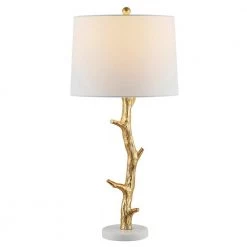 Olenna 29.5 in. Gold Leaf Table Lamp with White Shade by Safavieh 6 Olenna 29.5 in. Gold Leaf Table Lamp with White Shade by Safavieh -Safavieh Sales gold leaf safavieh table lamps tbl4298a c3 1000