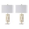 Yara 26.25 in. Gold Leaf/White Table Lamp with White Shade (Set of 2) by Safavieh