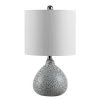 Blithe 17 in. Gray Crackle Table Lamp with White Shade by Safavieh