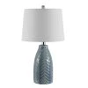 Naji 24.5 in. Gray Table Lamp with White Shade by Safavieh
