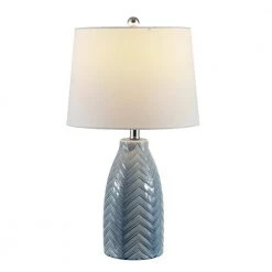Naji 24.5 in. Gray Table Lamp with White Shade by Safavieh -Safavieh Sales gray safavieh table lamps tbl4258a c3 1000