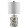 Branko 19 in. Gray Table Lamp with White Shade by Safavieh