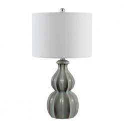 Wade 24.5 in. Gray Table Lamp with White Shade by Safavieh