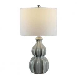 Wade 24.5 in. Gray Table Lamp with White Shade by Safavieh -Safavieh Sales gray safavieh table lamps tbl4274a c3 1000