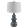 Corina 25.5 in. Gray Table Lamp with White Shade by Safavieh