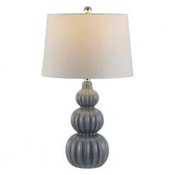 Corina 25.5 in. Gray Table Lamp with White Shade by Safavieh -Safavieh Sales gray safavieh table lamps tbl4277a c3 1000