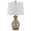 Flora 24 in. Gray Table Lamp with White Shade by Safavieh