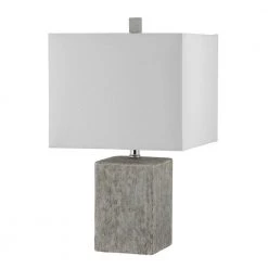 Jaxon 21 in. Gray Table Lamp with White Shade (Set of 2) by Safavieh -Safavieh Sales gray safavieh table lamps tbl4337a set2 44 1000