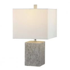 Jaxon 21 in. Gray Table Lamp with White Shade (Set of 2) by Safavieh -Safavieh Sales gray safavieh table lamps tbl4337a set2 fa 1000