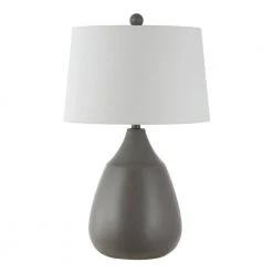 Sinrus 26.25 in. Gray Table Lamp with White Shade by Safavieh