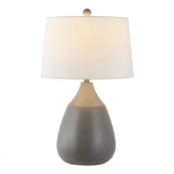 Sinrus 26.25 in. Gray Table Lamp with White Shade by Safavieh -Safavieh Sales gray safavieh table lamps tbl4380a c3 1000