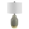 Raker 26 in. Gray Table Lamp with White Shade by Safavieh