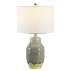 Raker 26 in. Gray Table Lamp with White Shade by Safavieh 6 Raker 26 in. Gray Table Lamp with White Shade by Safavieh -Safavieh Sales gray safavieh table lamps tbl4393a c3 1000