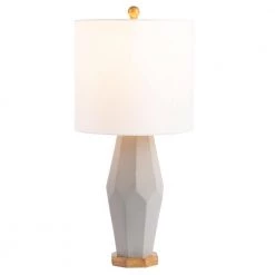 Landren 27 in. Gray Table Lamp with White Shade (Set of 2) by Safavieh -Safavieh Sales gray safavieh table lamps tbl7002a set2 1f 1000