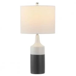 Enri 25.5 in. Gray/White Table Lamp with White Shade by Safavieh -Safavieh Sales gray white safavieh table lamps tbl4391a c3 1000