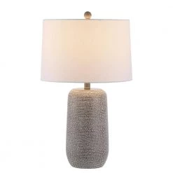 Celvin 26 in. Gray/White Table Lamp with White Shade by Safavieh 6 Celvin 26 in. Gray/White Table Lamp with White Shade by Safavieh -Safavieh Sales gray white safavieh table lamps tbl4416a c3 1000