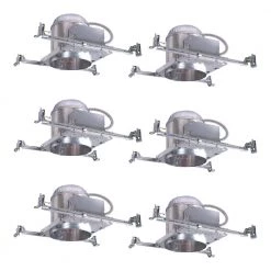 H7 6 in. Aluminum Recessed Lighting Housing for New Construction Ceiling, Insulation Contact (6-Pack) by HALO