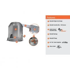 H7 6 in. Aluminum Recessed Lighting Housing for Remodel Ceiling, Insulation Contact, Air-Tite (6-Pack) by HALO 6 H7 6 in. Aluminum Recessed Lighting Housing for Remodel Ceiling, Insulation Contact, Air-Tite (6-Pack) by HALO -Safavieh Sales halo recessed lighting housings h7ricat 6pk 40 1000