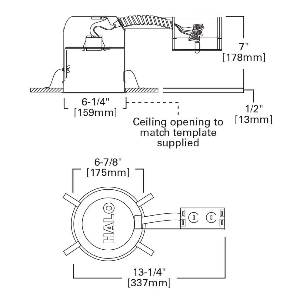 H7 6 in. Aluminum Recessed Lighting Housing for Remodel Ceiling, Insulation Contact, Air-Tite (6-Pack) by HALO 4 H7 6 in. Aluminum Recessed Lighting Housing for Remodel Ceiling, Insulation Contact, Air-Tite (6-Pack) by HALO - Image 4