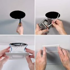 HLB 4 in.3000K White Square New Construction/Remodel Canless Recessed Integrated LED Downlight Kit by HALO -Safavieh Sales halo recessed lighting kits hlb4sp069301emwr 4f 1000