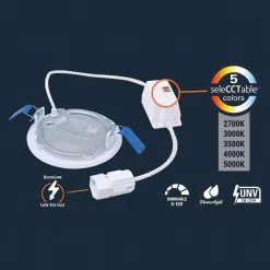 QuickLink 6 in., 900 Lumens 2700K-5000K Selectable CCT in White Canless Integrated LED Recessed Light Downlight Trim by HALO -Safavieh Sales halo recessed lighting trims hlbql6099fs1e 1f 1000