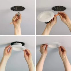 RL 5 in. and 6 in. 2700K CCT Integrated LED White Recessed Light Retrofit Trim 90 CRI, Title 20 Compliant (6-Pack) by HALO -Safavieh Sales halo recessed lighting trims rl560wh6927 6pk ca 40 1000