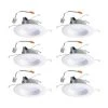 RL 5 in. and 6 in. 2700K CCT Integrated LED White Recessed Light Retrofit Trim 90 CRI, Title 20 Compliant (6-Pack) by HALO