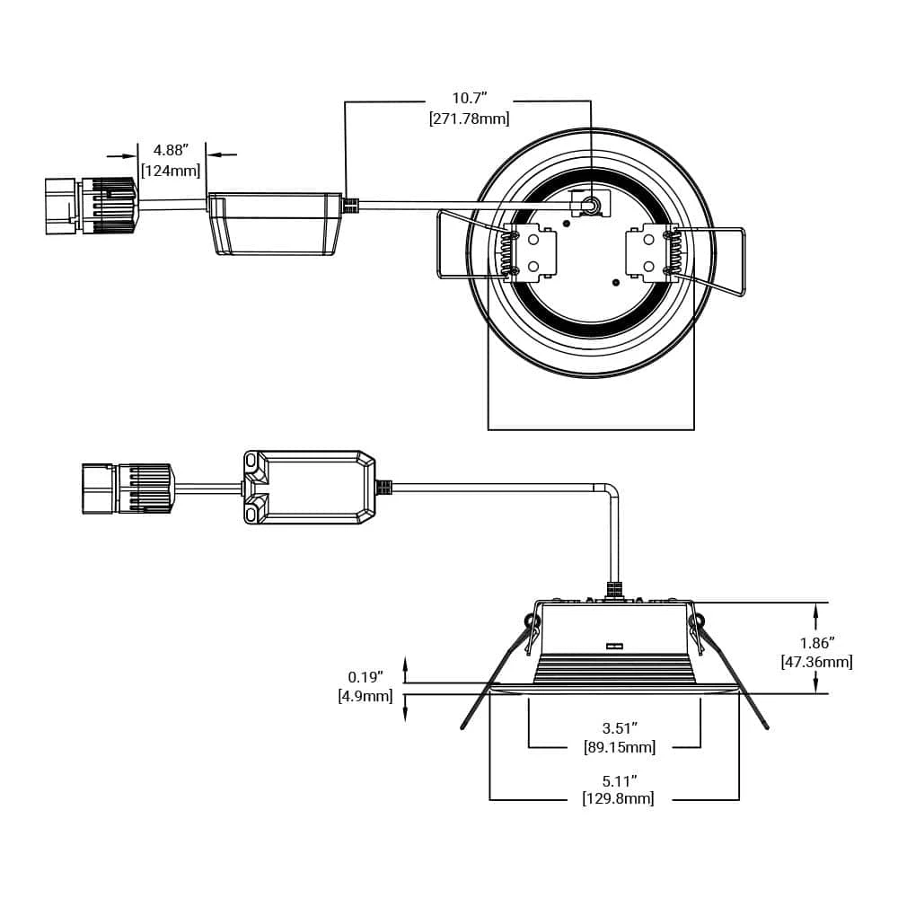QuickLink 4,6 in. 2700K-5000K Selectable CCT Integrated LED Recessed Light Baffle Trim in White Dimmable by HALO 2 QuickLink 4,6 in. 2700K-5000K Selectable CCT Integrated LED Recessed Light Baffle Trim in White Dimmable by HALO - Image 2