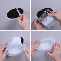 6 in. Selectable CCT 2700K to 5000K Integrated LED White Recessed Light, Sloped Ceiling Trim, LED direct mount module by HALO -Safavieh Sales halo recessed lighting trims rls6159fs1ewhdmr c3 1000